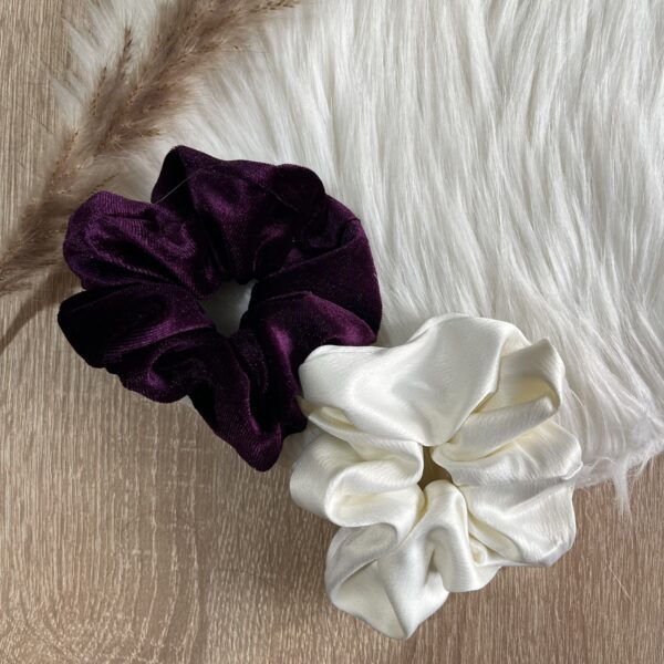 Lot de 2 chouchous Blanc et Violet