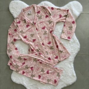 Pyjama A Boutons Cœurs Nounours